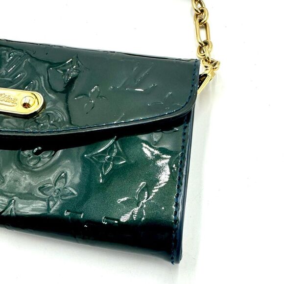 Auth Louis Vuitton Green Monogram Vernis Subset Boulevard Clutch Pouchette WOC - Picture 13 of 16